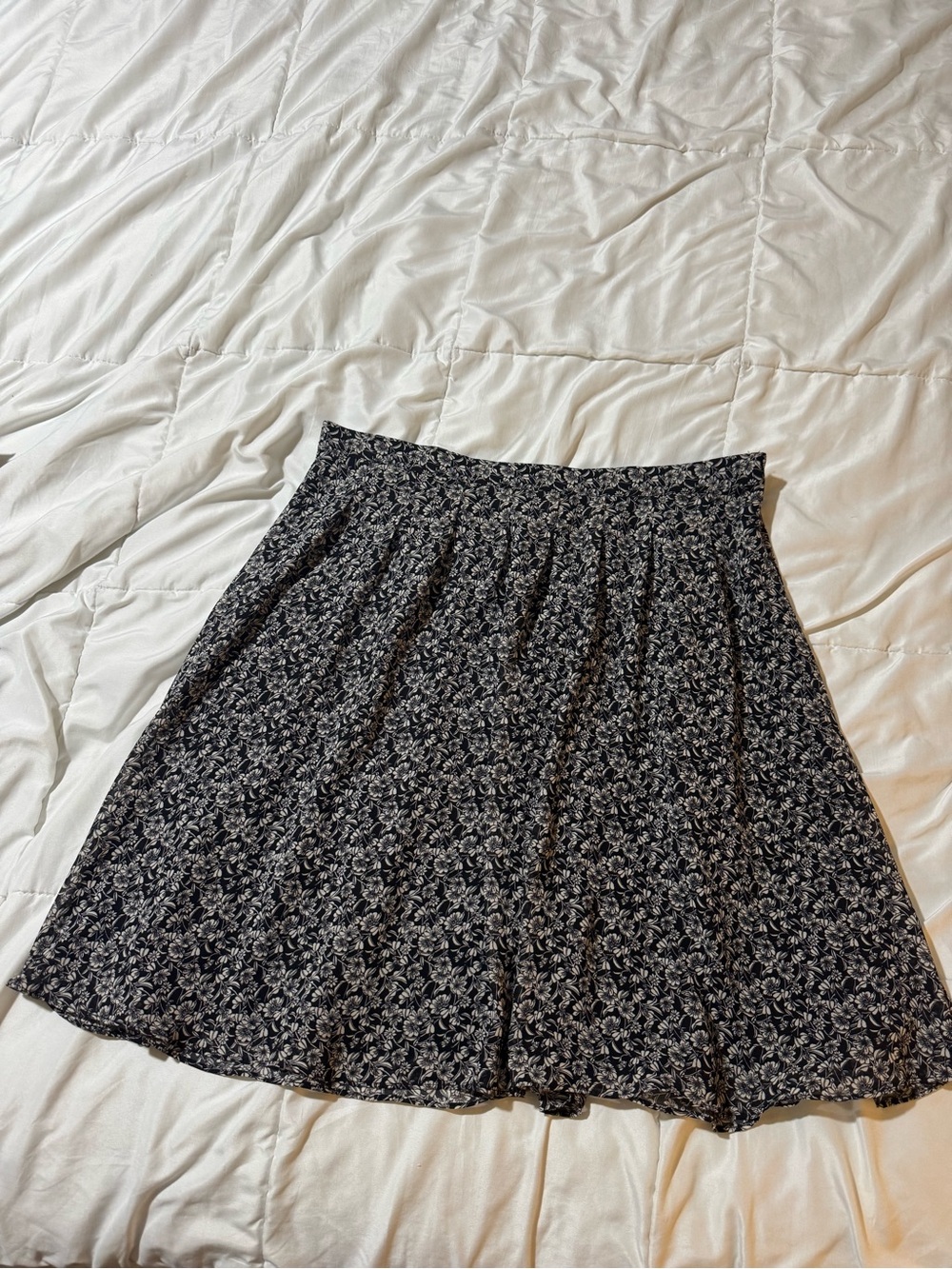 H&M Black Floral Circle Skirt